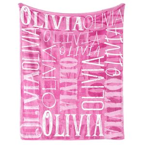 Customized Name Pink Text Type Setting Gifts Blanket - Aperturee