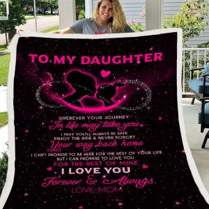 Daughters Gift - Pink Glitter Gift Blanket - Aperturee