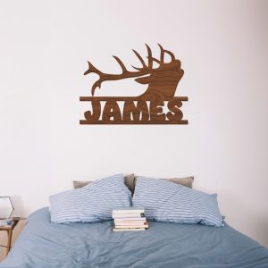 Deer Hunting Wood Name Sign