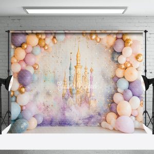 Fairy Mural Castle Arch Balloons Cake Smash Backdrop - Aperturee