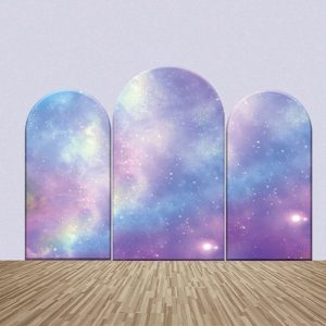 Fantasy Galaxy Simple Arch Backdrop Kit For Birthday - Aperturee