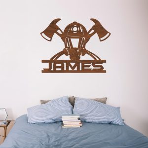 Firefighter Wood Name Sign