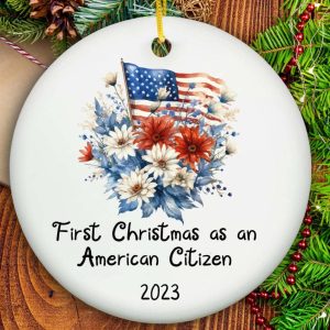 First Christmas as American Citizen Ornament - Ceramic