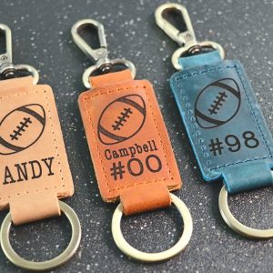 Football Keychain, Football Team Gifts, Football Senior Night Gifts, Personalized Football Gifts, Key Ring, End of Season, Football Banquet