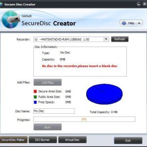 Gilisoft Secure Disc Encryption, Create Encrypted CD DVD Disc Protect Data
