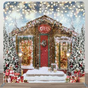 Glitter Light Tree Gift Double-Sided Square Backdrop - Aperturee
