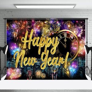 Glorious Midnight New Years Eve Cityscape Backdrop - Aperturee
