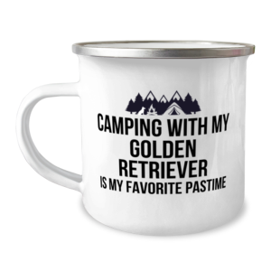 Golden Retriever Camping Mug, Funny Camping Mug For Dog Mom, Dog Dad Camper