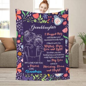 Granddaughters Gift - Floral Letter Gift Blanket - Aperturee