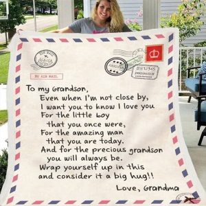 Grandsons Gift - Lovely Letter Gift Blanket - Aperturee