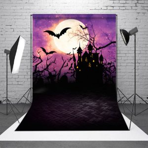 Halloween Theme Party Haunted Castle Costume Backdrop - Aperturee
