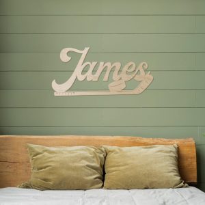 Hockey Name Wood Sign