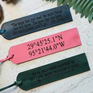 Leather Bookmark Personalized , Real Leather, Same Day Shipping, Free Shipping US