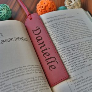 Leather Bookmarks - Red Color , Real Leather, Same Day Shipping, Free Shipping US