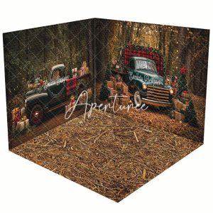 Light Hayfield Christmas Car Gifts Room Set Backdrop - Aperturee