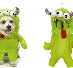 MPP Green Three Eyed Monster Dog Costume Super Soft Quality Fabric Funny Adorabl