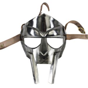 Medieval Gladiator Costume Mask Reenactment Adult Custom Crafted Handmade Silver