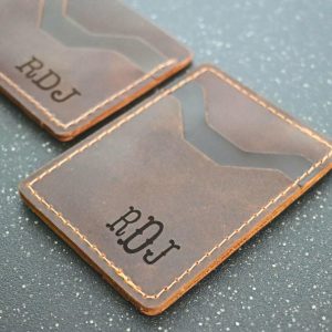 Minimalist Leather Wallet, Personalized Slim Front Pocket Wallet, Men's Cardholder, Distressed Leather Cardholder, Perfect Gift