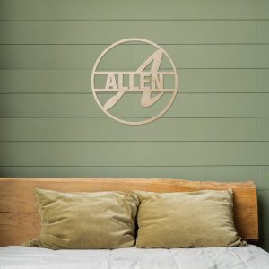 Monogram Name Wood Sign