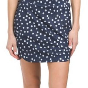 NWT BELYN KEY Navy Blue & White Floral Toss Knit Panel Golf Skort S M L XL