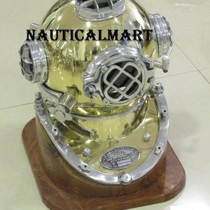 Nauticalmart Brass Scuba Deep Diving Divers Helmet Mark V Navy Vintage