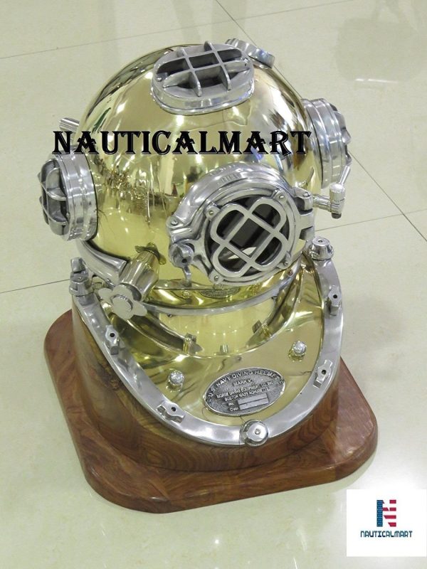 Nauticalmart Brass Scuba Deep Diving Divers Helmet Mark V Navy Vintage