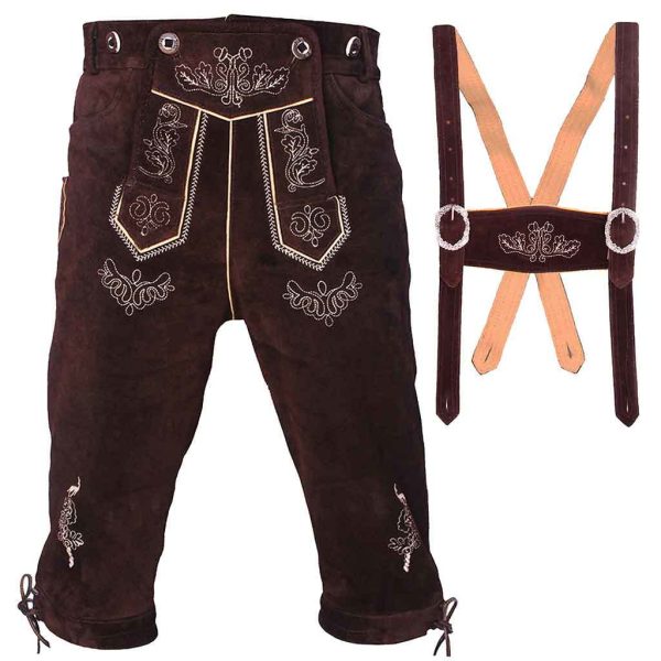 Oktoberfest costume Men's Lederhosen German Trachten Brown Bundhosen "Helmut"