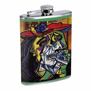 Pablo Picasso Weeping Woman Flask D81 8oz Stainless Steel Colorful Art