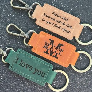 Personalized Leather Keychain. Custom Leather Keychain. Monogrammed Leather Key fob Leather Key Fob, Keychain, Monogrammed Keychain