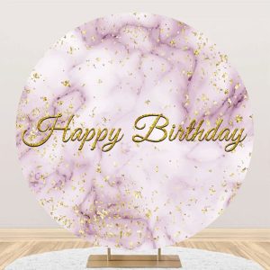Pink Abstract Marble Texture Round Birthday Backdrop