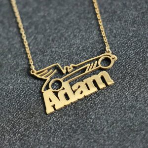 Race Car Necklace Personalized, Customized Gift For Car Lover, Car Guy Gift, Driver Gifts, Personalized Gifts For Him, Car Pendant Jewelry