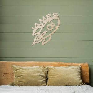 Rocket Name Wood Sign