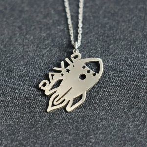 Rocket Necklace, Personalized Rocket Necklace, Rocket Lover Gift, Rocket Christmas Gift
