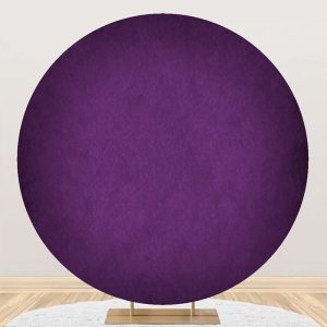 Round Dark Purple Solid Color Texture Birthday Backdrop - Aperturee