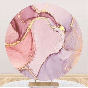 Round Gold Pink Abstract Marble Texture Backdrop