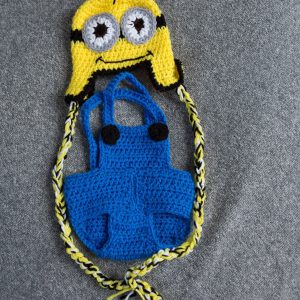 SALE Toddler or child similar like yellow min guys hat and diaper cover set siz