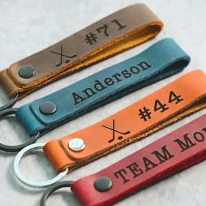SLIM Hockey Keychain, Personalized Waterproof Sports Keychain, Team Gifts, Hockey Gift