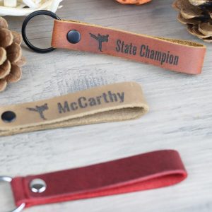 SLIM Leather Taekwondo Keychain , Real Leather, Same Day Shipping, Free Shipping US