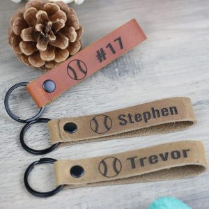 SLIM Personalized Baseball Keychain