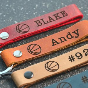 SLIM Personalized Basketball Keychain. Basketball Name Tag Keychain. Backpack Name Tag. Basketball Team Gift. Basketball Coach Gift.