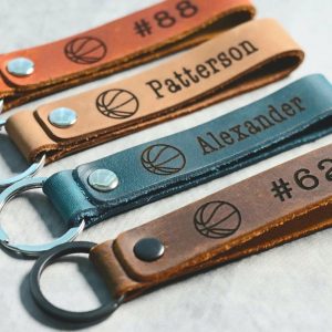 SLIM Personalized Basketball Keychain. Basketball Name Tag Keychain. Backpack Name Tag. Basketball Team Gift. Basketball Coach Gift.