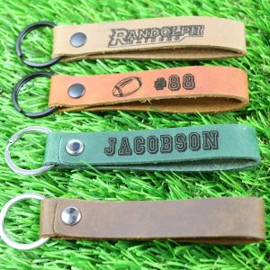 SLIM Personalized Football Keychain