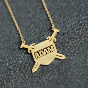 Shield and Sword Silver Pendant, 925K Sterling Handmade Necklace, Custom Mens Gift, Special Design Jewelry, Medieval Cross Jewelry