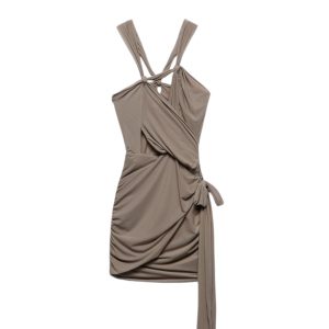 Short V-neck Dress Woman Aniye By with drapery