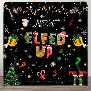 Stars Snow Gifts Xmas Double-Sided Square Backdrop - Aperturee