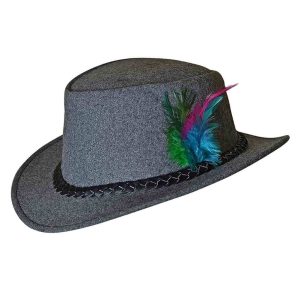 Traditional Bavarian Hat Grey Oktoberfest Costumes German Cowboy Beer Festival