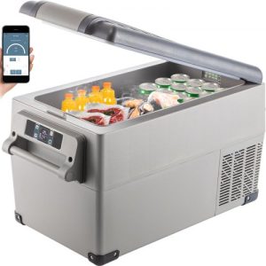 VEVOR Portable Refrigerator 37 Quart(35 Liter),12 Volt Refrigerator App Control(-4°F~68°F), Car Refrigerator Dual Zone with 12/24v DC & 110-240v AC for Camping, Travel, Fishing, Outdoor or Home Use
