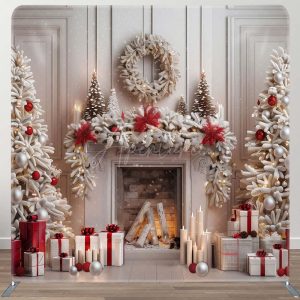 Wall Gifts Trees Fireplace Tension Fabric Backdrop - Aperturee