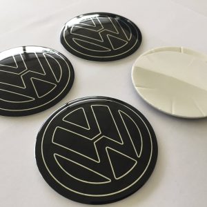 56mm (2.20") - Set of 4x Metal stickers car wheel center cap DOMED VW 29