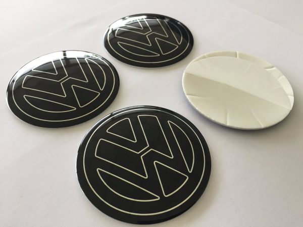 56mm (2.20") - Set of 4x Metal stickers car wheel center cap DOMED VW 29